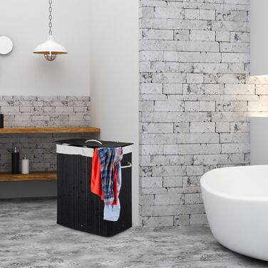 Кошик для білизни Relaxdays з бамбука з 2 відділеннями