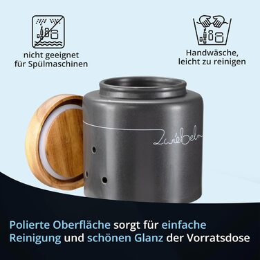 Набір контейнерів для картоплі, цибулі та часнику KHG, 3 шт., кераміка, антрацитовий сірий, бамбукові кришки, об'єм 3 л та 1,5 л