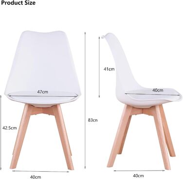 Обідня група GrandCA для дому з 6 стільцями: комплект обіднього столу та 6 стільців для вітальні, кухні, офісу (6 бежевих стільців + 1 білий стіл)