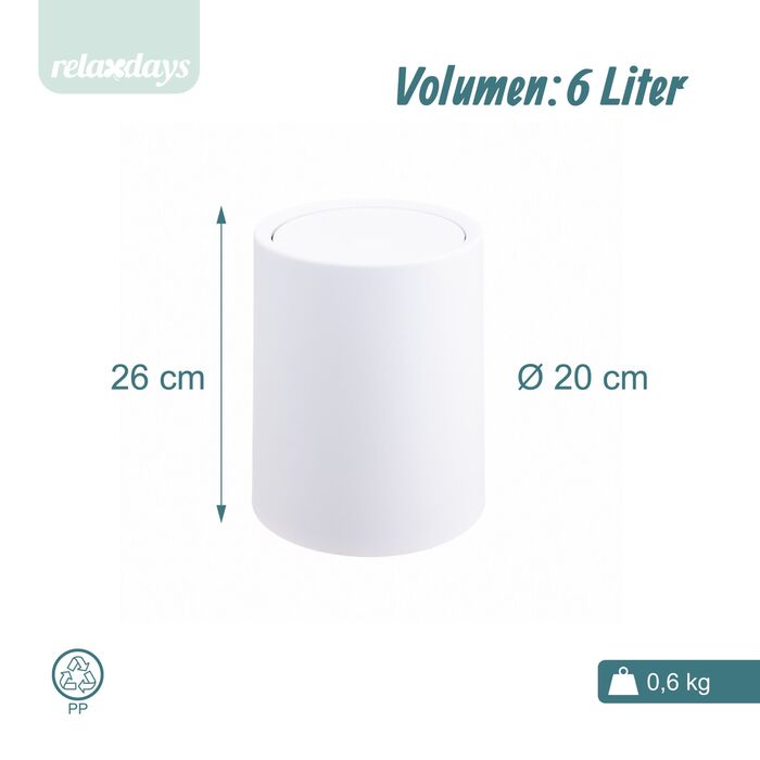 Контейнер для косметики Relaxdays з кришкою-гойдалкою, 6 літрів