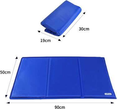 Охолоджуючий килимок Nobleza для собак самоохлаждающийся нетоксичний гелевий килимок для цуценят ліжко для кішок охолоджуючий матрац влітку, 90 * 50 см, синій L (90 * 50 см)