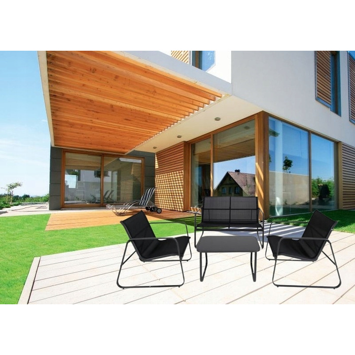 Комплект садових меблів зі штучного ротанга ZD Trading Lato, чорний, 4 предмети