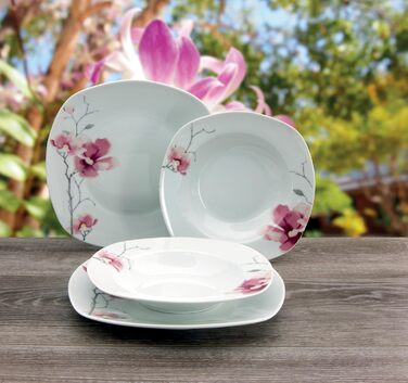 Набір посуду CreaTable Amelie AIKO, 18 предметів, порцеляна, для миття в посудомийній машині та використання в мікрохвильовці