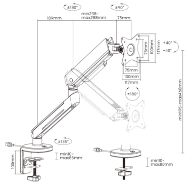 Настільне кріплення для монітора OfficePro MA901G Plus