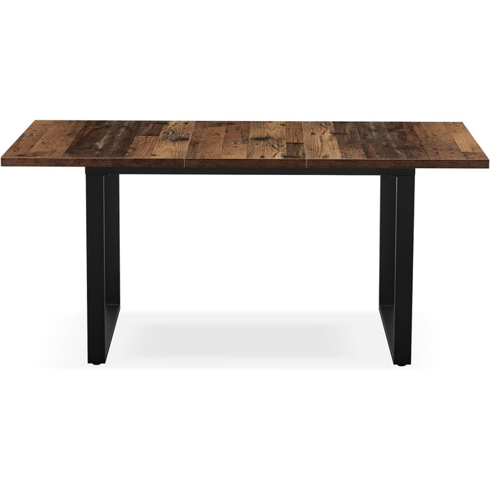 Розсувний обідній стіл B&D Home Anna | 120-160 x 80 см | на 4-6 осіб | з масиву дерева Texas-Eiche | чорне металеве підстав'я | для кухні та їдальні | стиль скандинавський, індустріальний