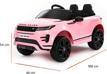 Дитячий електромобіль Range Rover Evoque, ліцензійний, 12V, MP4, шкіряне сидіння, рожевий