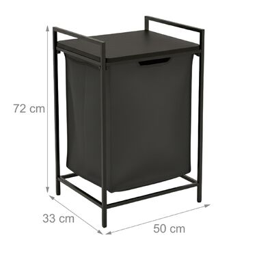 Кошик для білизни Relaxdays з металевим каркасом, 65 л