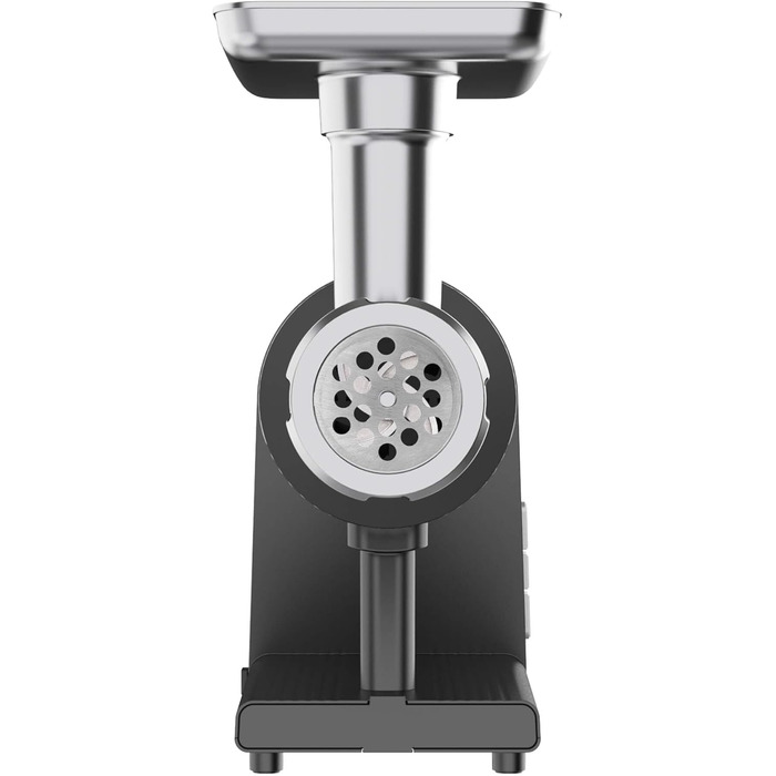 Електрична м'ясоподрібнювач TurboTronic Samurai 2600W з набором аксесуарів: для ковбас, печива, кеббе та подрібнення овочів. Корпус з нержавіючої сталі, металеве редукторне зчеплення.