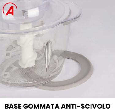 Електричний подрібнювач Ardes ARCHOP01 з 4 сталевими лезами, 300 Вт, 2 швидкості, скляна чаша