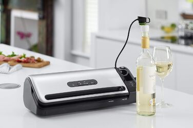 Вакууматор FoodSaver FFS017X з різачем, відсіком для рулонів, ручним вакууматором та функцією маринування, сріблястий