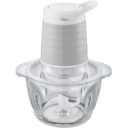 Електричний подрібнювач Ardes ARCHOP01 з 4 сталевими лезами, 300 Вт, 2 швидкості, скляна чаша
