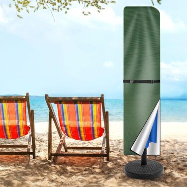 Чохол для парасольки/маркетки: захист від сонця та УФ-променів, діаметр до 400 см, 300x300 см, коричневий/зелений (240x57/57 см)