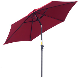 Парасолька Outsunny Archiculated Parasol Garden Parasol Market з ручною рукояткою Alu 2,6 м Діаметр 180 г/м² Поліестер червоний, ідеально підходить для саду та патіо
