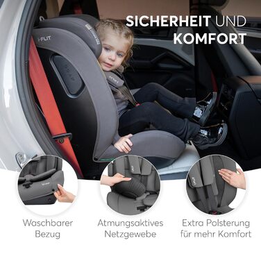 Автокрісло KikkaBoo i-Size i-FLIT 9-36 кг ISOFIX, група 1/2/3, 15 міс. - 12 років, з SPS та Top Tether, регульована підголовник, військовий зелений