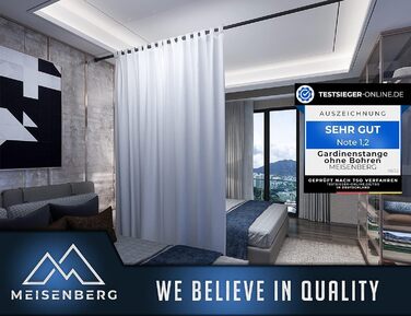 Штанга для душу без свердління 160-210 см, Ø 32 мм, з кріпленнями - для завіс у ванну, міжкімнатні перегородки та кухня