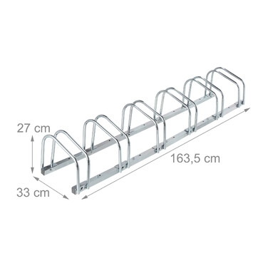 Срібна стійка для велосипеда Relaxdays на 6 велосипедів
