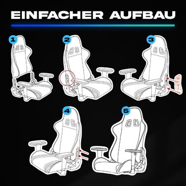 Ігровий крісло KLIM Esports – PC крісло з регульованою спинкою, підлокотниками 4D, подушками для голови та попереку, 170 кг, тиха база – жовтий