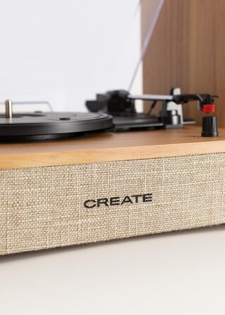 Програвач вінілу CREATE Salbeigrün з Bluetooth, USB, SD, MicroSD, Mp3, натуральне дерево, PRO