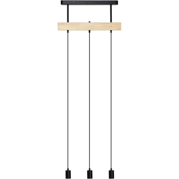 Підвісний світильник HOMCOM, підвісний світильник на 3 лампи, регульований по висоті підвісний світильник з цоколем E27, в промисловому дизайні, для кухні, їдальні, метал, чорний