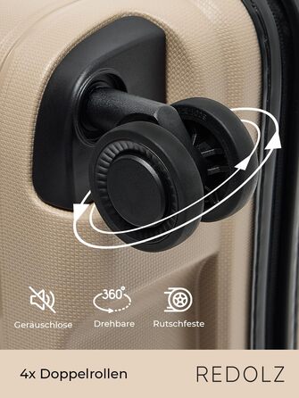 Жорсткий чохол REDOLZ XL 77 см Легкий поліпропілен 4 подвійні котушки та TSA (Essentials 11)