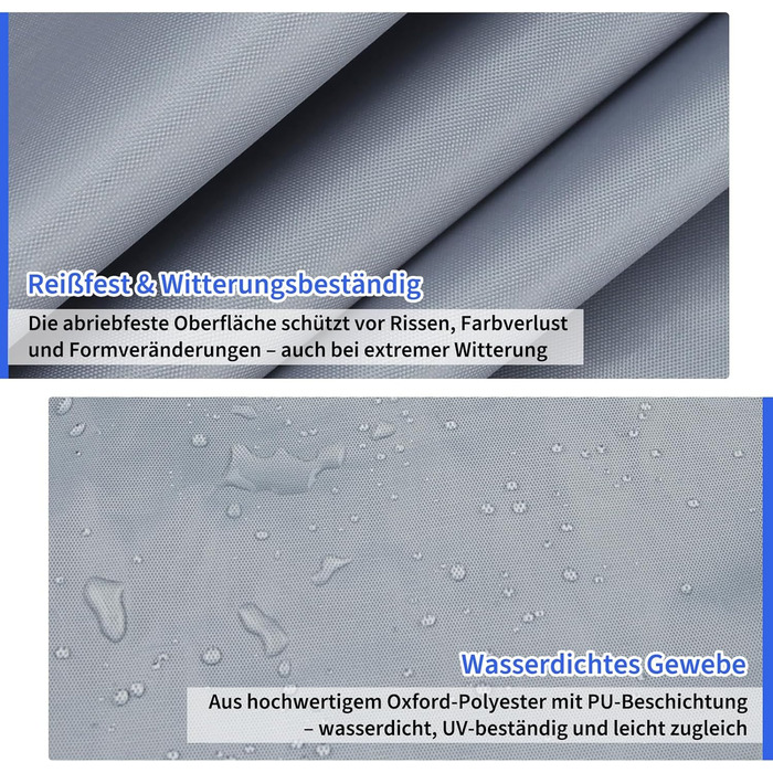 Чохол для парасольки/маркету/садового парасоля, захисний, анти-UV, діаметром до 400 см, 300x300 см (колір: коричневий/сірий, розмір: 240x57/57 см)