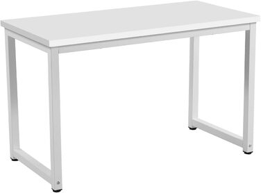 Офісний стіл Дуб Вигляд Білий Металеві ніжки Комп'ютерний стіл Письмовий стіл Робочий стіл Стіл для ПК (білий)