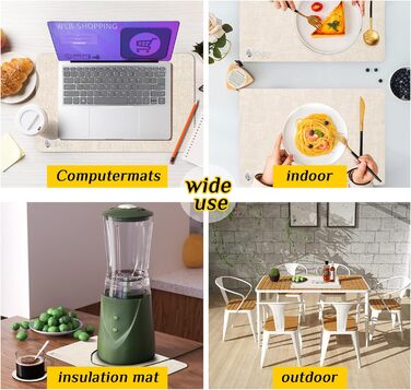 Набори підставки під тарілки Purejoy Platzsets, 6 шт., сірі, миючі, неслизькі, термостійкі, з PU шкіри, для дому, кухні, обіднього столу, 43x30 см