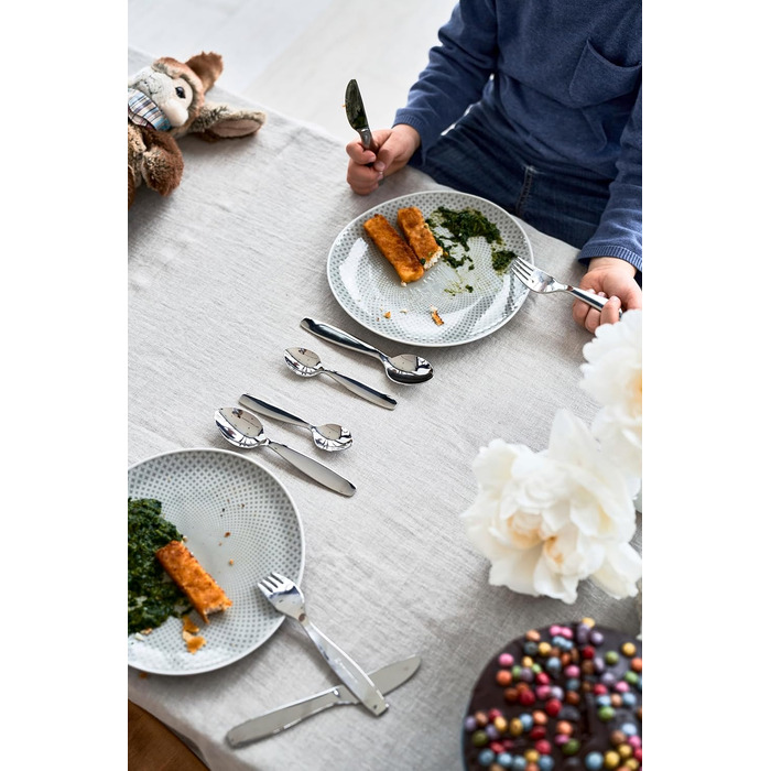 Набір дитячого посуду ZWILLING Kinderbesteck, 4 предмети, з зображенням лицарів, для дітей від 3 років, нержавіюча сталь 18/10, сріблястий, без пластикової упаковки