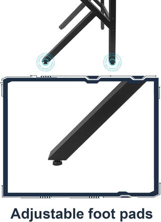 Ігровий стіл 100 x 55 см з карбону, ергономічний, зі шторками для навушників та тримачем для напоїв, чорний