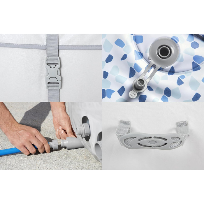 Надувний джакузі Bestway Lay-Z-Spa Paris AirJet з LED-підсвіткою для 6 осіб, 196 x 66 см