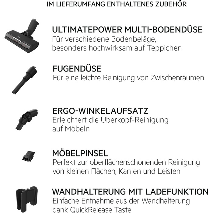 Акумуляторний пилосос AEG Serie 7000 Granitgrau: потужний, легкий (2,2 кг), ергономічний, з 70% перероблених матеріалів, до 50 хв роботи, 120 м², 2в1, 5-рівнева фільтрація, для всіх типів підлоги, автоматичний, сірий, AP71UB14AM
