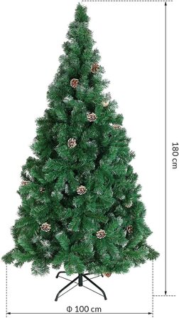 Штучна Різдвяна ялинка Casaria з металевою підставкою 350 наконечників швидка збірка Різдвяний Різдвяний декор ялинка Різдвяна ялинка ПВХ (зелено-білий, 180 см)