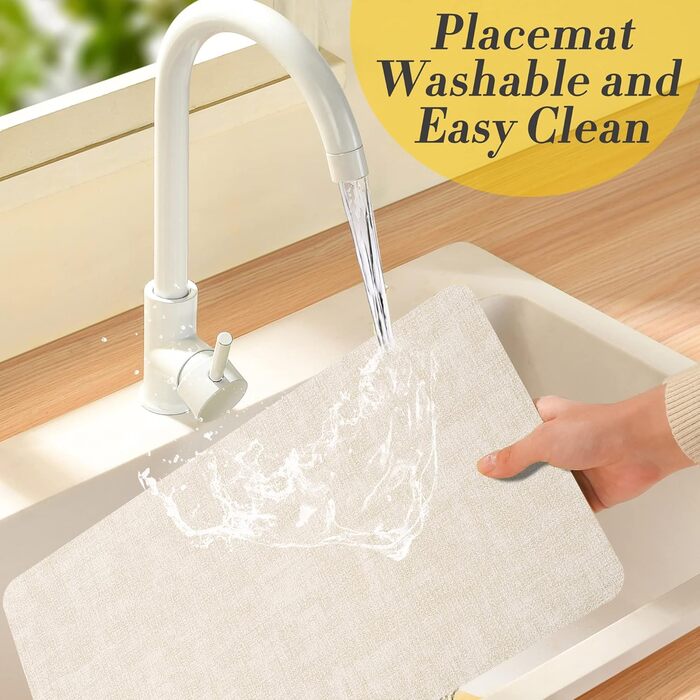 Набори підставки під тарілки Purejoy Platzsets, 6 шт., сірі, миючі, неслизькі, термостійкі, з PU шкіри, для дому, кухні, обіднього столу, 43x30 см