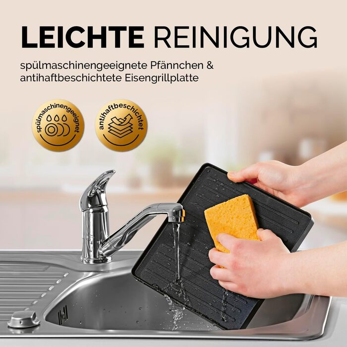 Raclette Gourmetmaxx 2-в-1 з Фондю | Набір раклет для 8 осіб – ідеальний для вечірок | Набір раклет-фондю на 8 осіб з 8 сковородочками, лопатками та виделочками для фондю | Преміум якість