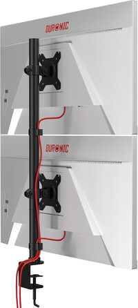 Тримач для моніторів Duronic DM35V2X1 (2 шт.) | Вертикальна підставка для двох моніторів, регульована, з гнучкими з'єднаннями, VESA 75x75, 100x100, для офісу та дому