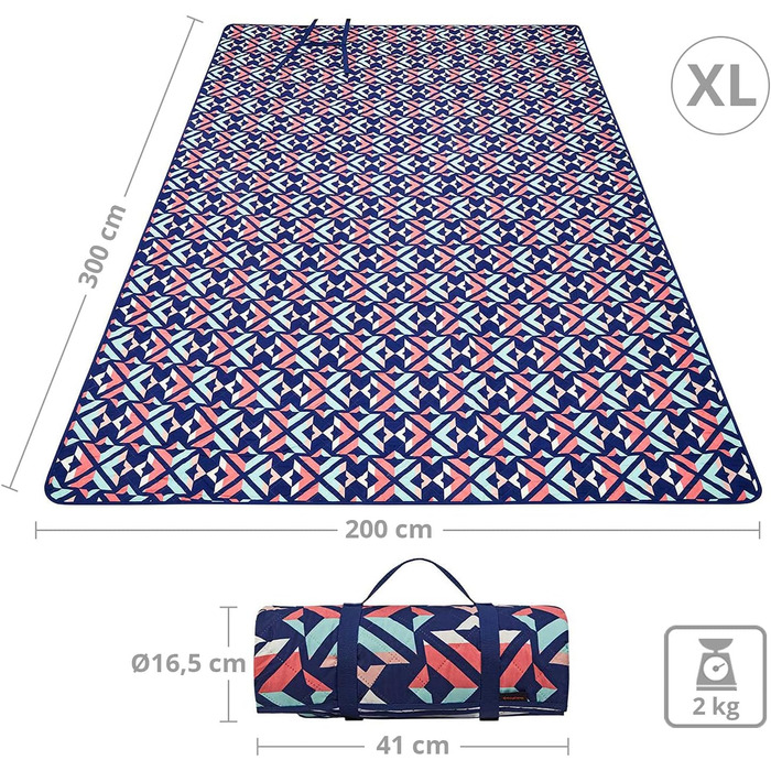 Ковдра для кемпінгу KingCamp Ariel Picnic Beach Mat Park Blanket Водонепроникна велика XL Flowers XL