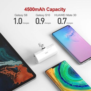 МАг, USB-C 20 Вт, швидка зарядка, сумісний з iPhone/Galaxy/Huawei, білий, 4500