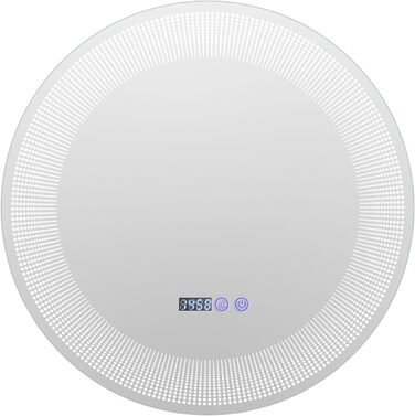 Дзеркало GOPLUS з підсвічуванням для ванної кімнати та вітальні, 3 кольори світла, антизапарник, годинник, температура, функція пам'яті, модель 3