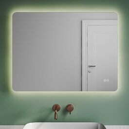 Дзеркало для ванної кімнати Badspiegel 80x60 з підсвічуванням, протизапітнінням LED, 3 колірні температури, IP44, тип C, 60L x 80B см