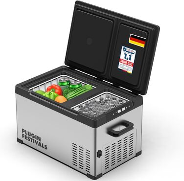 Електрична термохолодильник Plug In Festivals DUAL Ice Cube 23L з компресором -120°C, 12V/230V, App-керування, для авто та кемпінгу
