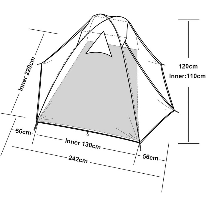 Намет Forceatt для 2 і 4 осіб, водонепроникна для кемпінгу 3-4 сезону,надлегка намети невеликого розміру, купольна намет, яку можна відразу встановити для трекінгу, активного відпочинку, фестивалю. (2 людини-сірий білий)