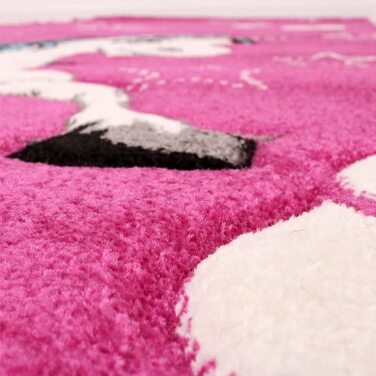 Дитяча кімната килим для дітей Маленький єдиноріг рожевий крем Бірюзовий, Розмір (діаметр 120 см круглий)