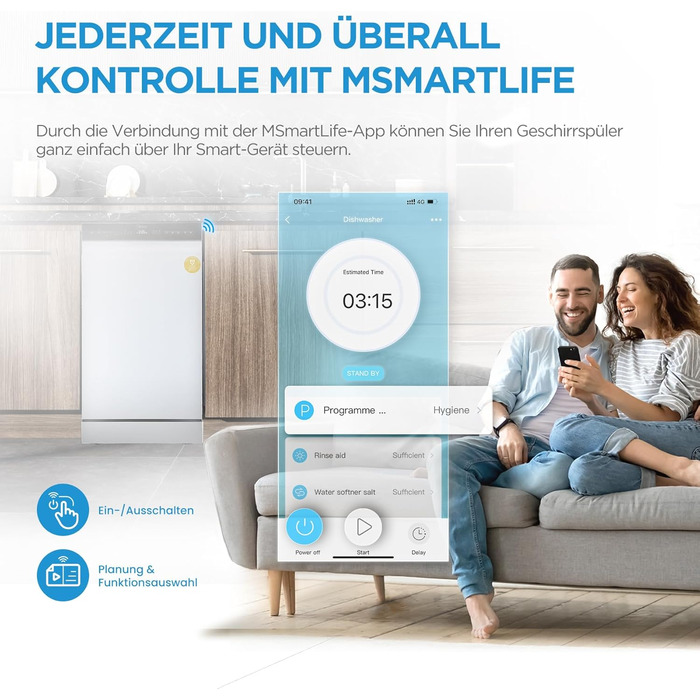 Посудомийна машина Midea SF 3.45N PRO: 9 комплектів, Inox, Wi-Fi, 47 dB, 3/6/9h таймер, 45 см