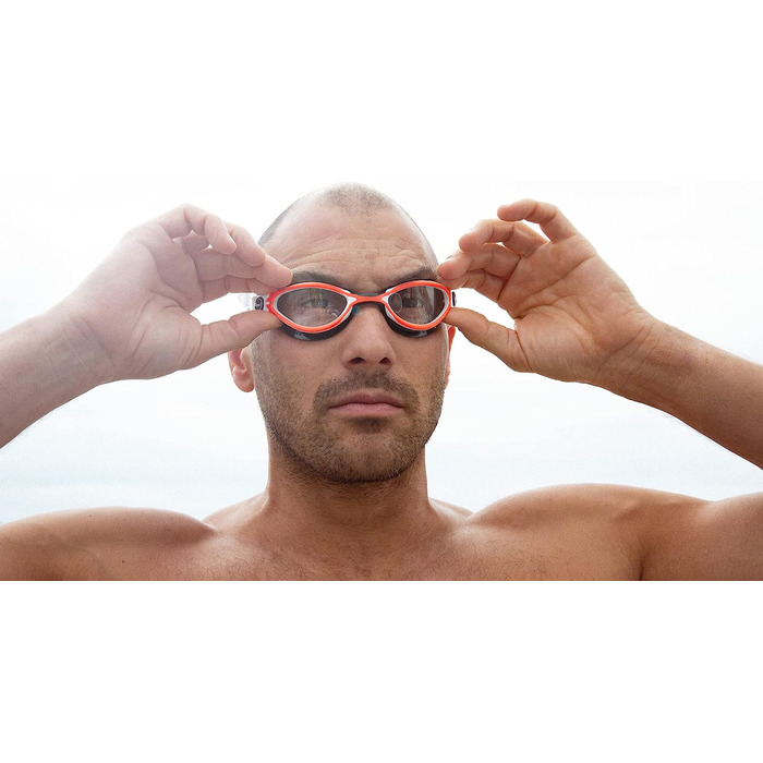 Окуляри Cressi Thunder - окуляри для плавання для дорослих преміум-класу з захистом від запотівання і 100 захистом від ультрафіолету синьо-білі прозорі лінзи