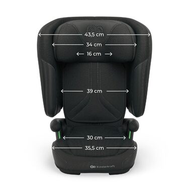 Автокрісло Kinderkraft UNITY 2 i-Size, 100-150 см, 3,5-12 років, регульована підголівник, AIR FLOW, 5 положень спинки, чорний