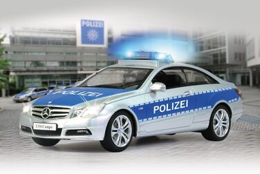 Модель Mercedes-Benz E350 Coupe Polizei 1:16 JAMARA 410023, 2.4GHz, срібно-синій – поліцейська сирена, сигналізація, світлові ефекти