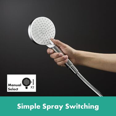 Змішувач для ванної Hansgrohe Ecostat - n Aufputz з термостатом (SafetyStop 40°C), круглий, для 2 споживачів, артикул 13201000 (білий/хром)