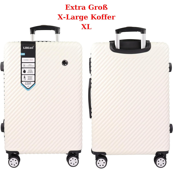 Візок з твердою оболонкою валізи Blade набір з 2-х частин візка валіза валіза дорожня сумка ручна поклажа 4 подвійних колеса - поліпропіленова валіза з твердою оболонкою в комплекті (M валіза для ручної поклажі XS косметичка) - Рожеве золото (білий, валіз