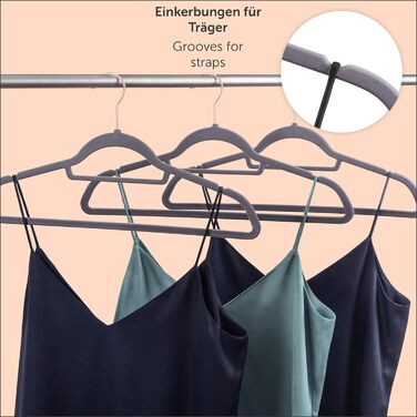 Набір вешалок для одягу Blumtal 50 шт. - обертаються на 360°, міцні, економія місця, неслизькі - рожеві оксамитові вішалки з покриттям