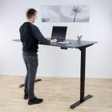 Електричний регульований стіл Albatros Lift S5: металеве шасі, ніжки, підставка | До 120 кг | Для широких стільниць 2м | Білий